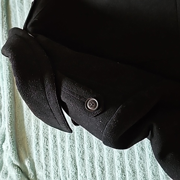 STUNNING J CREW BLACK WOOL DOUBLE BREASTED PEA COAT - Picture 10 of 11